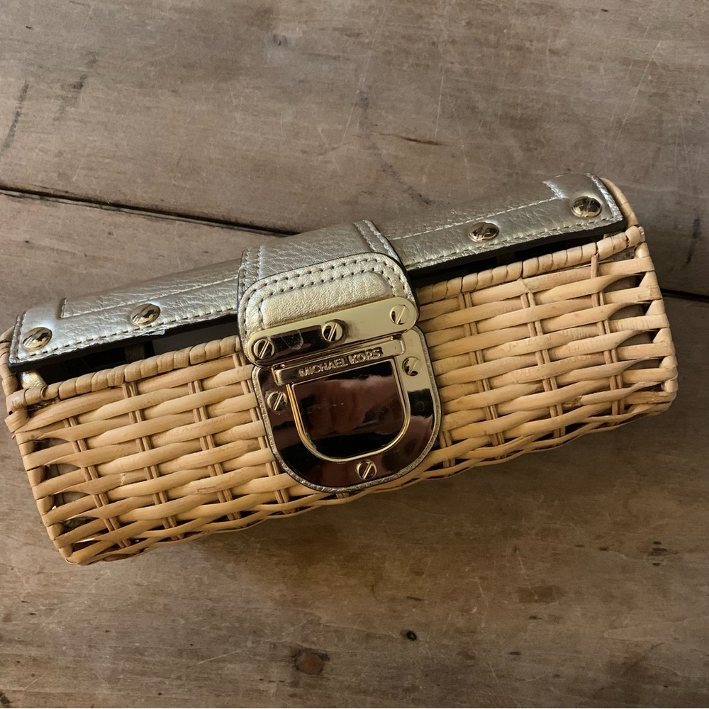 Michael Kors natural rattan clutch gold - Picture 10 of 11